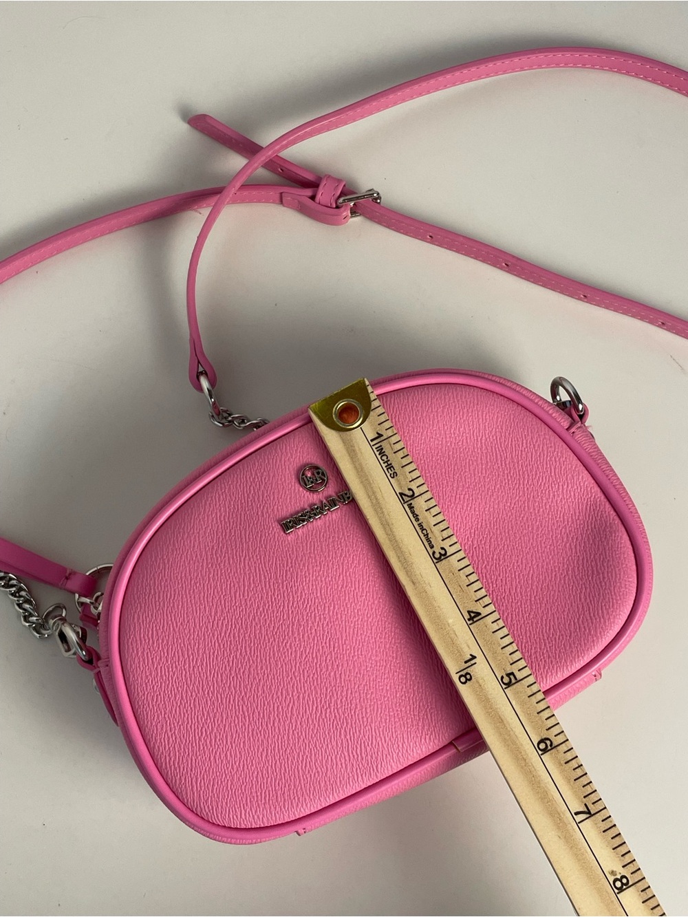 Iris & Rainbow Night Out Crossbody Bag in Bubble Gum Pink with Coin Pouch - Picture 14 of 15